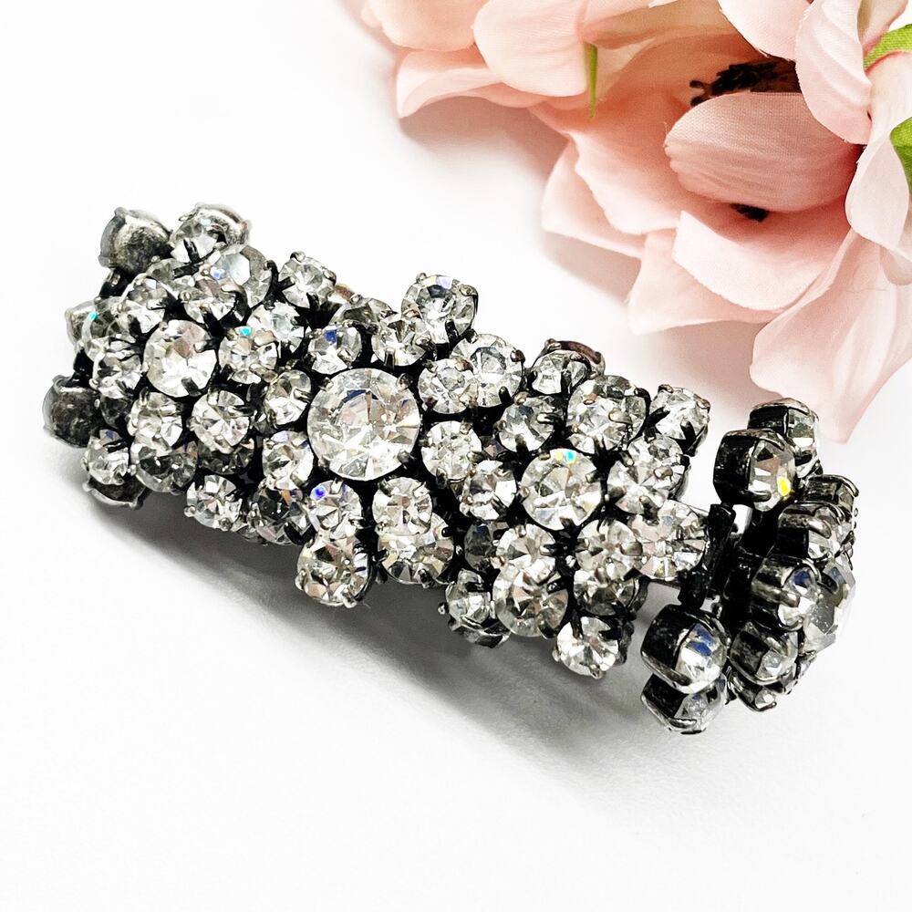 J. Crew Vintage Rare Crystal Cluster Statement Bracelet